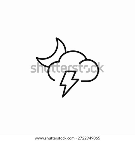 cloudy night storm icon sign vector