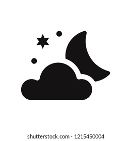 Cloudy night vector icon