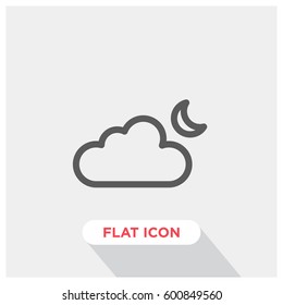 Cloudy night vector icon