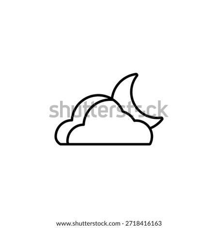 Cloudy night vector icon. Weather icon line style. perfect use for logo, presentation, website, and more. modern icon design outline style