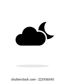 Cloudy night weather icon on white background. Vector illustration.
