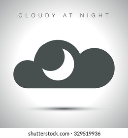 Cloudy at night Weather icon vector