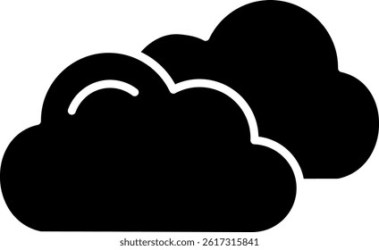 Cloudy Outline icon vector illustration 
