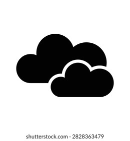 Cloudy overcast sky meteorology weather solid icon

