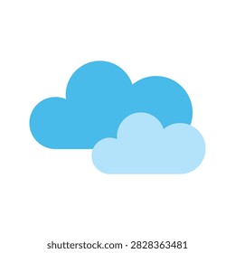 Cloudy overcast sky meteorology weather forecast flat icon
