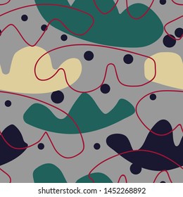 Cloudy polka dots seamless patterm. 