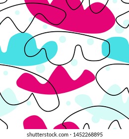 Cloudy polka dots seamless patterm. 