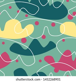 Cloudy polka dots seamless patterm. 