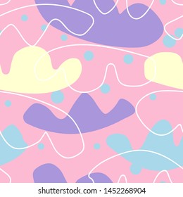 Cloudy polka dots seamless patterm. 
