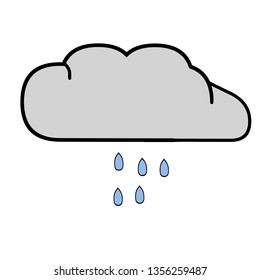 Cloudy and rain day. Wind Weather Icon in trendy flat style isolated on grey background. Day symbol for your web site design, logo, app, UI. Vector illustration