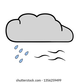 Cloudy and rain day. Wind Weather Icon in trendy flat style isolated on grey background. Day symbol for your web site design, logo, app, UI. Vector illustration