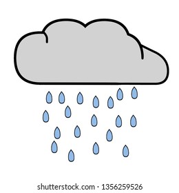 Cloudy and rain day. Wind Weather Icon in trendy flat style isolated on grey background. Day symbol for your web site design, logo, app, UI. Vector illustration