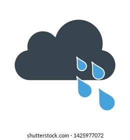 cloudy rain icon. flat illustration of cloudy rain vector icon for web