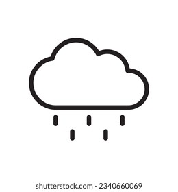 Cloudy Rain Icon In Trendy Design Vector Eps 10, Editable Stroke