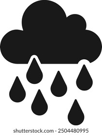 Cloudy Rain Icon In Trendy Design Vector Eps 10, Editable Stroke