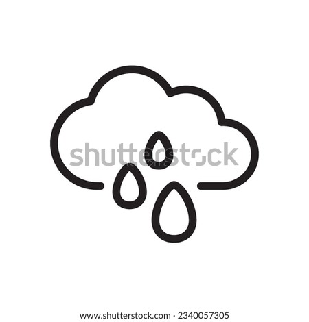 Cloudy Rain Icon In Trendy Design Vector Eps 10, Editable Stroke
