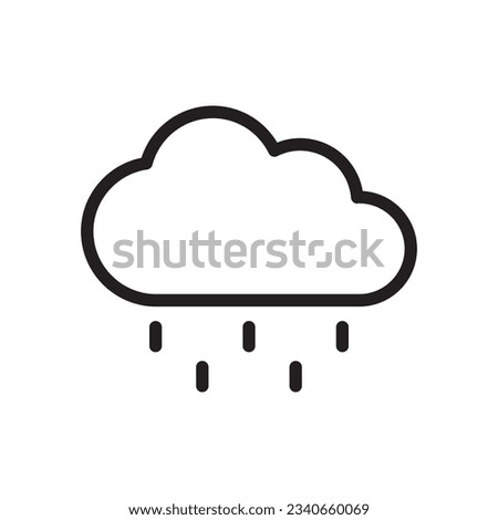 Cloudy Rain Icon In Trendy Design Vector Eps 10, Editable Stroke