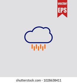 Cloudy rain icon in trendy isolated on grey background.Vector illustration.