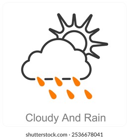 Cloudy And Rain and nature icon concept