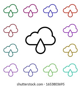 Cloudy, rain sign multi color style icon. Simple thin line, outline vector of weather icons for ui and ux, website or mobile application