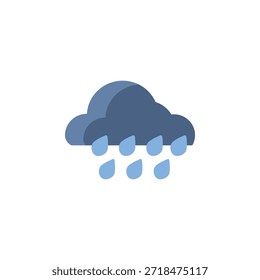 Icono de Vector nublado y lluvioso. Estilo plano del icono del Clima. Uso perfecto para el logotipo, la presentación, el Sitio web, y más. estilo moderno del color del diseño del icono