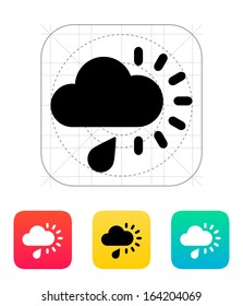 Cloudy with rain weather icon. Vector illustration.