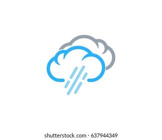 Cloudy Rain Weather Season Icon Logo Design Element