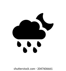 Cloudy rainy icon on white background