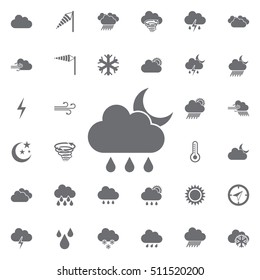 cloudy, rainy and lunar day icon. Weather icons universal set for web and mobile