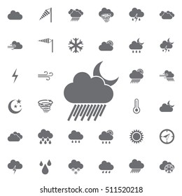 cloudy, rainy and lunar day icon. Weather icons universal set for web and mobile
