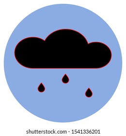 Cloudy rainy weather icon vector