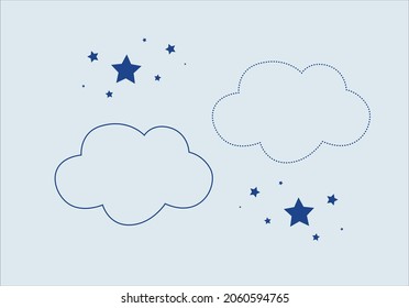 Cloudy shape vector drawing design