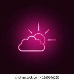 cloudy sign icon. Elements of Weather in neon style icons. Simple icon for websites, web design, mobile app, info graphics