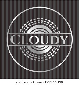 Cloudy silver shiny emblem