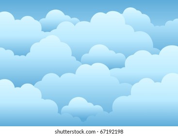 Cloudy Sky Background 1 - Vector Illustration.