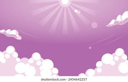 Cloudy sky background in flat design.