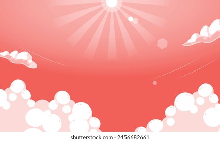 Cloudy sky background in flat design.