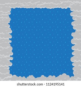 Cloudy Sky Background. Rainy Weather In Blue Sky