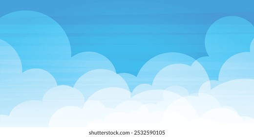 Cloudy sky background with soft, flat tones. Gentle gradients of grays and blues create a serene atmosphere, perfect for nature-themed designs or calm, subtle backdrops