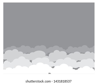 
cloudy sky, gray vector illustration
