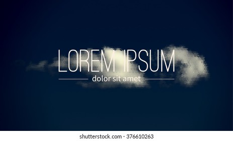 Cloudy sky. Halftone design.