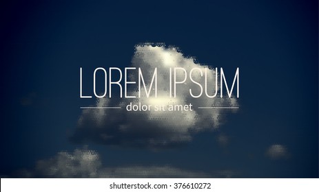 Cloudy sky. Halftone design.