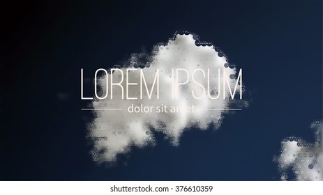 Cloudy sky. Halftone design.