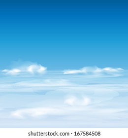 Cloudy sky, horizontal seamless background, vector illustration for your design, eps10.