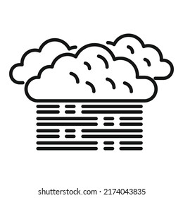Cloudy sky icon outline vector. Cloud rain. Cold sunshine