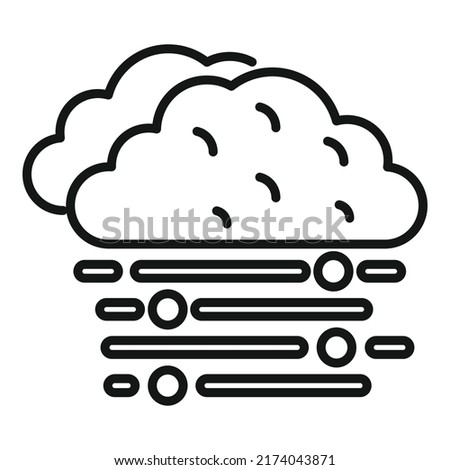 Cloudy sky icon outline vector. Cold meteo. Autumn sky