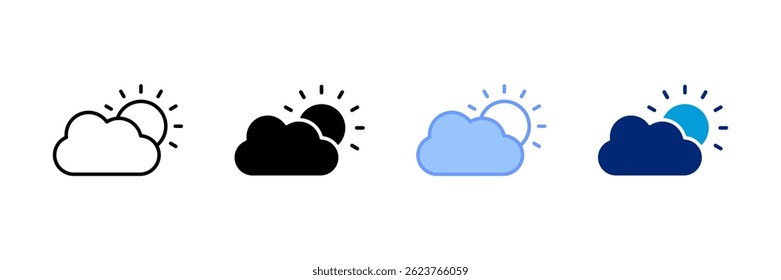 Cloudy Sky Icon Set Multiple Style Collection