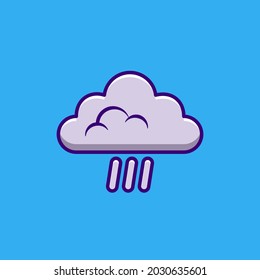Cloudy sky and rain icon or logo isolated sign symbol vector illustration - Cartoon  style vector icon