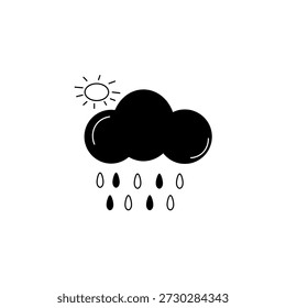 Cielo nublado y lluvia en tiempo caluroso