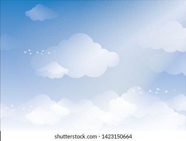 Cloudy sky Vector color horizontal background